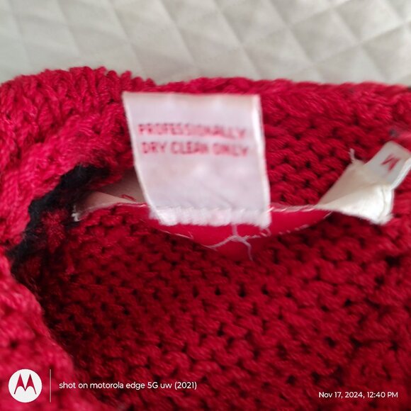 SHEILA RAYMOND CHUNKY KNITTED SWEATER HALO COLLAR DROP SHOULDER L/S RED MEDIUM - Picture 7 of 13